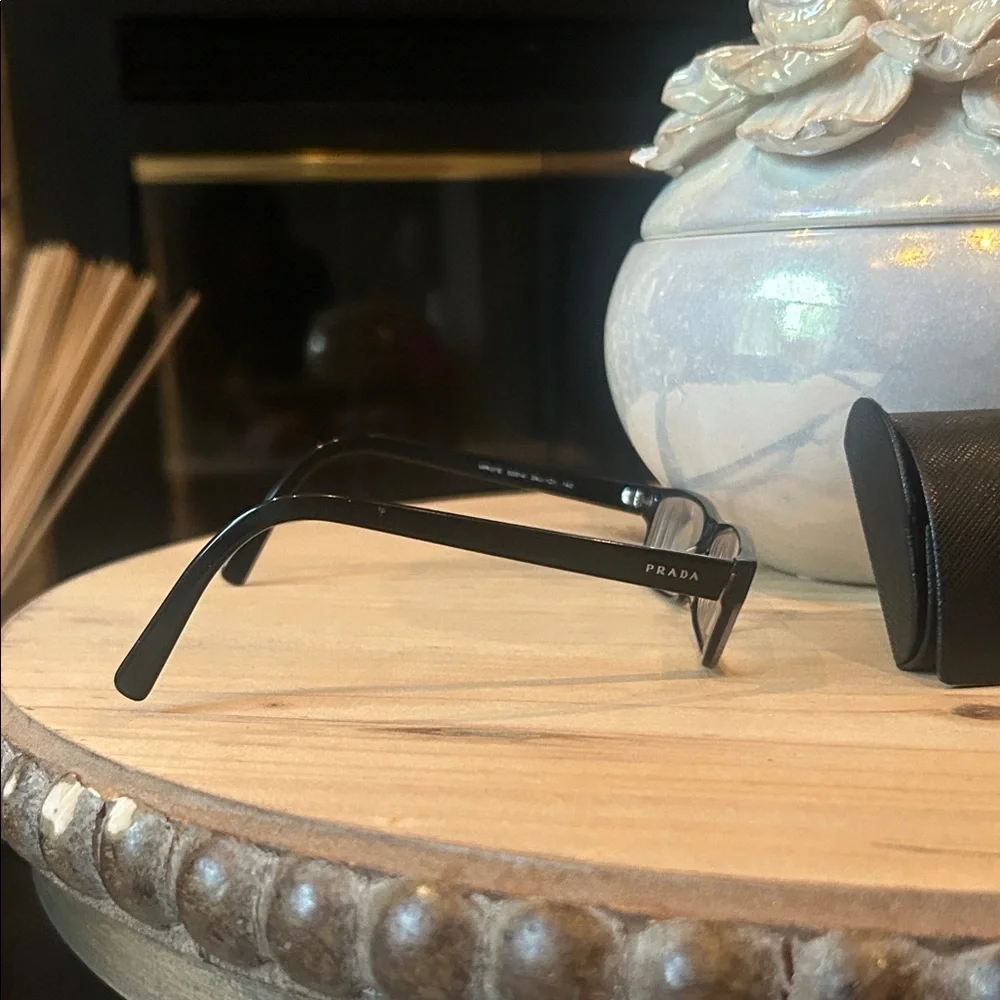 Prada Classic Black Rectangular Eyeglasses VPR 07E 2AJ-1O1 140/BP5167754
